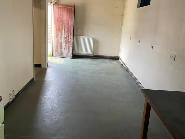 The same rooms emptied, floors clear