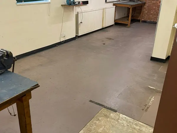 The same rooms emptied, floors clear