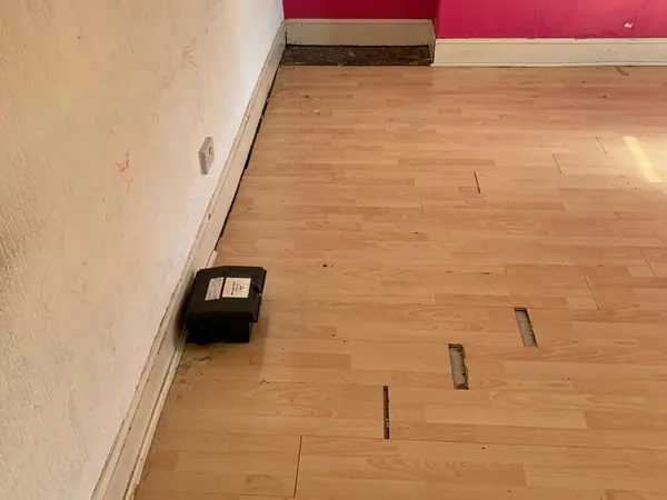 The same house emptied room by room