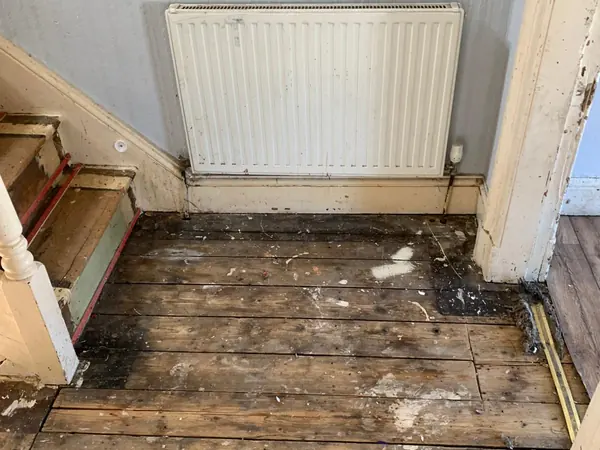 The same house emptied room by room