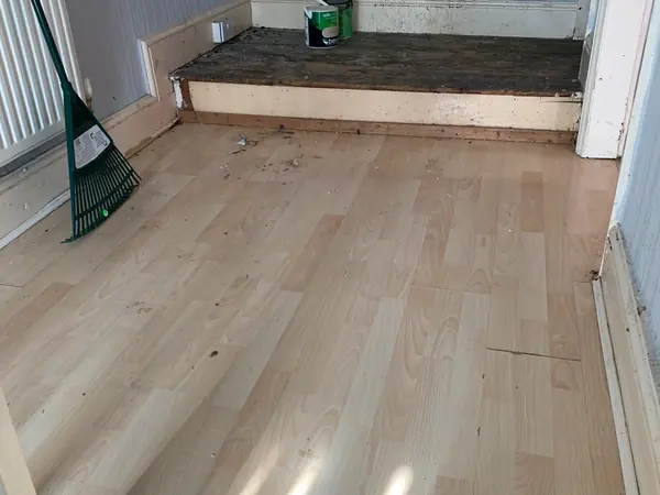 The same house emptied room by room