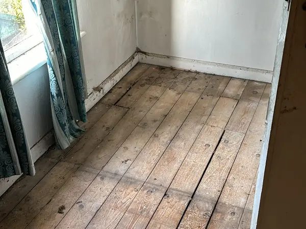 The same rooms emptied down to the floor