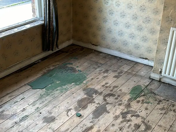 The same rooms emptied down to the floor
