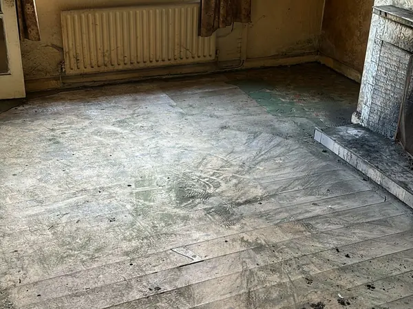 The same rooms emptied down to the floor