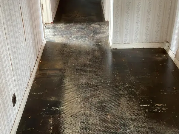 The same flat emptied and swept