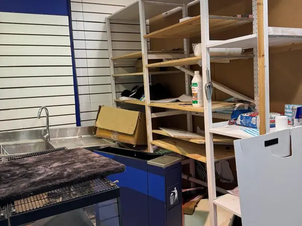 Shop fittings and stock before clearance